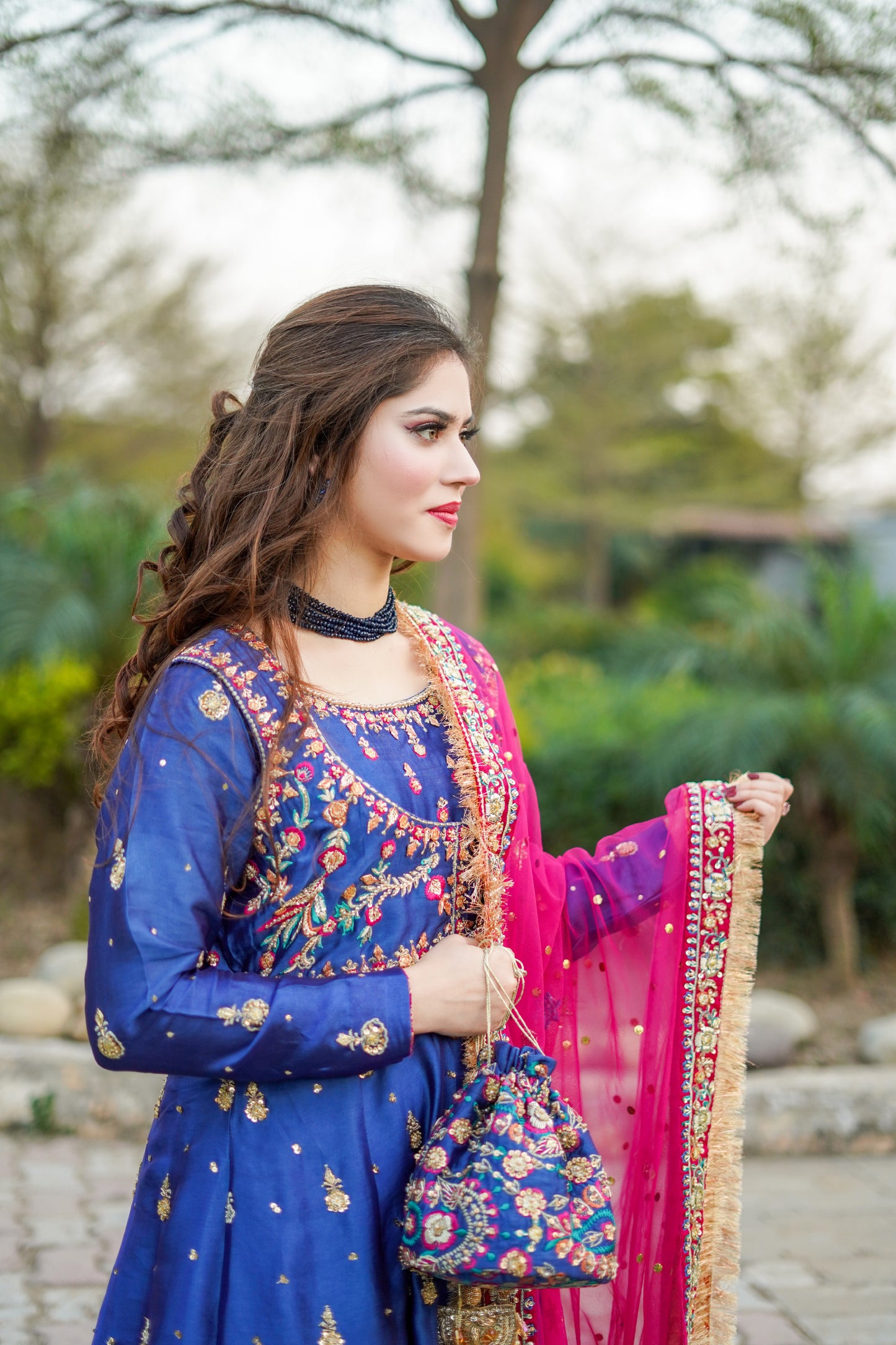 Hand Embroidered Frock with Jacket and Sharara (md-Rb0807)
