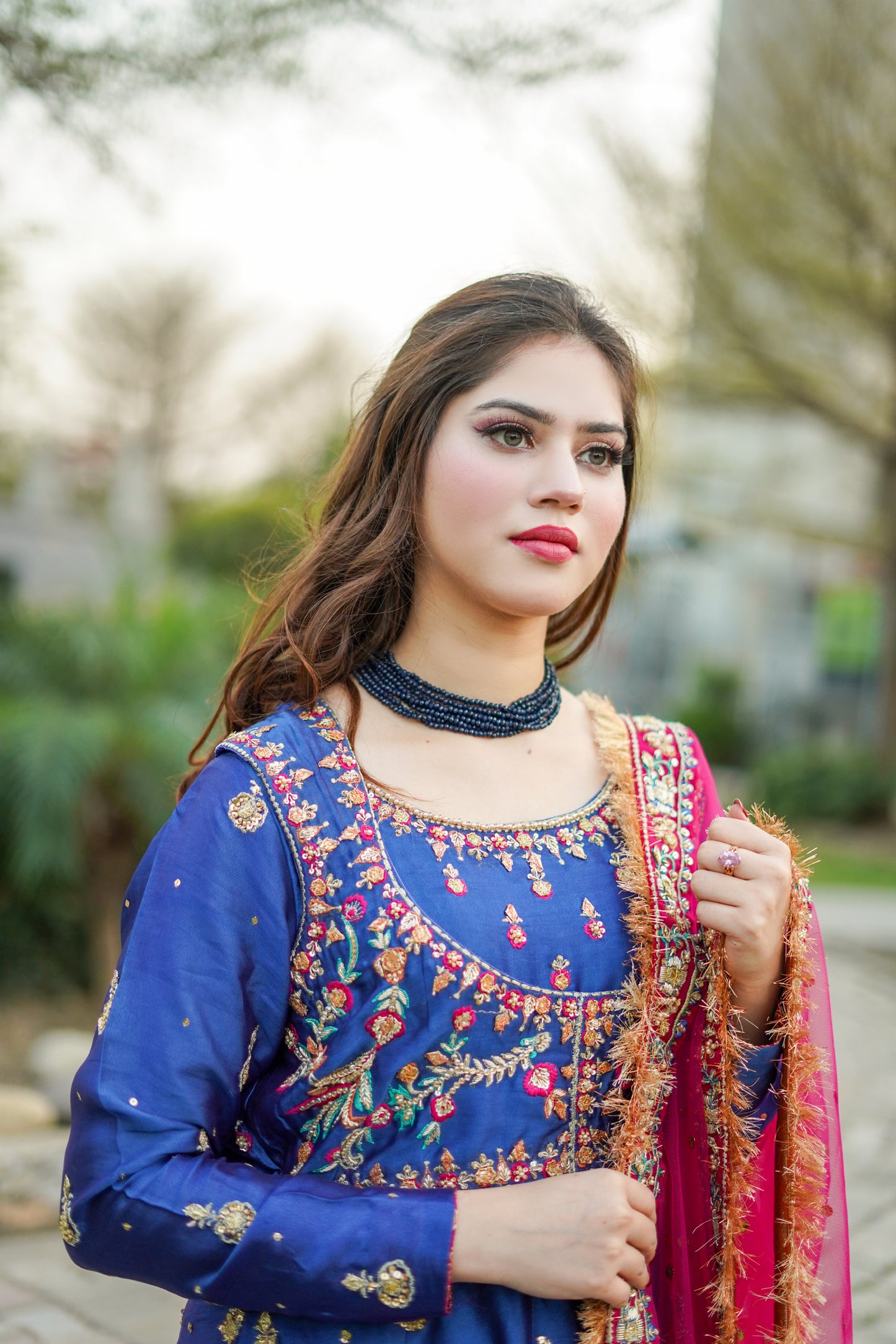 Hand Embroidered Frock with Jacket and Sharara (md-Rb0807)